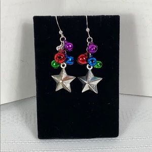 Dangle Fashion Star Earrings w Silver Hooks